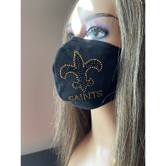 New Orleans Saints Bling Face Mask - Picture 8 of 10
